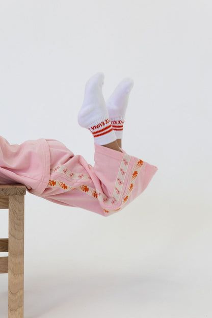 Crew socks, kid socks, white, Japanese design.
