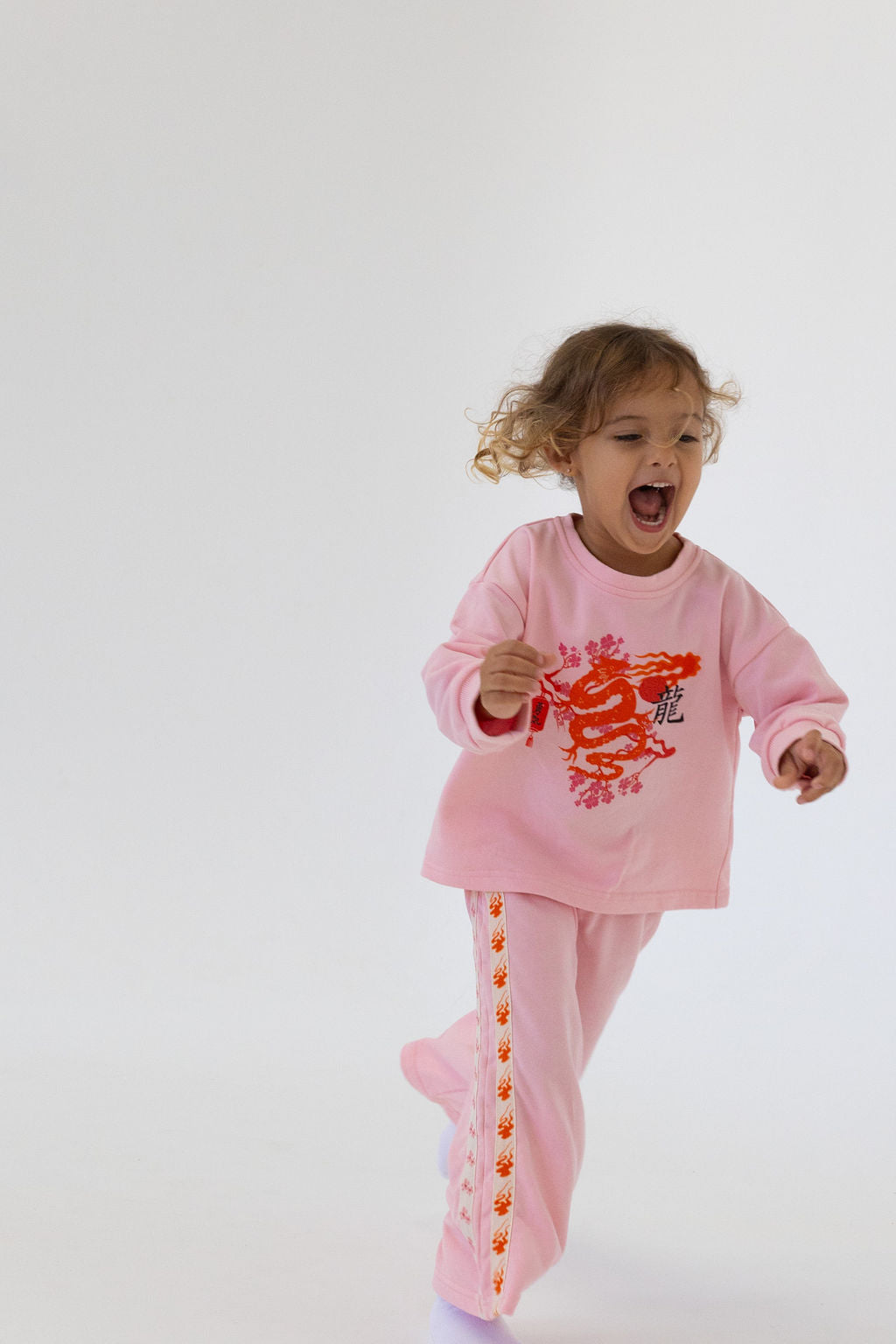 Pink lounge set, kids, Japanese designs, oversized,  mama and mini matching