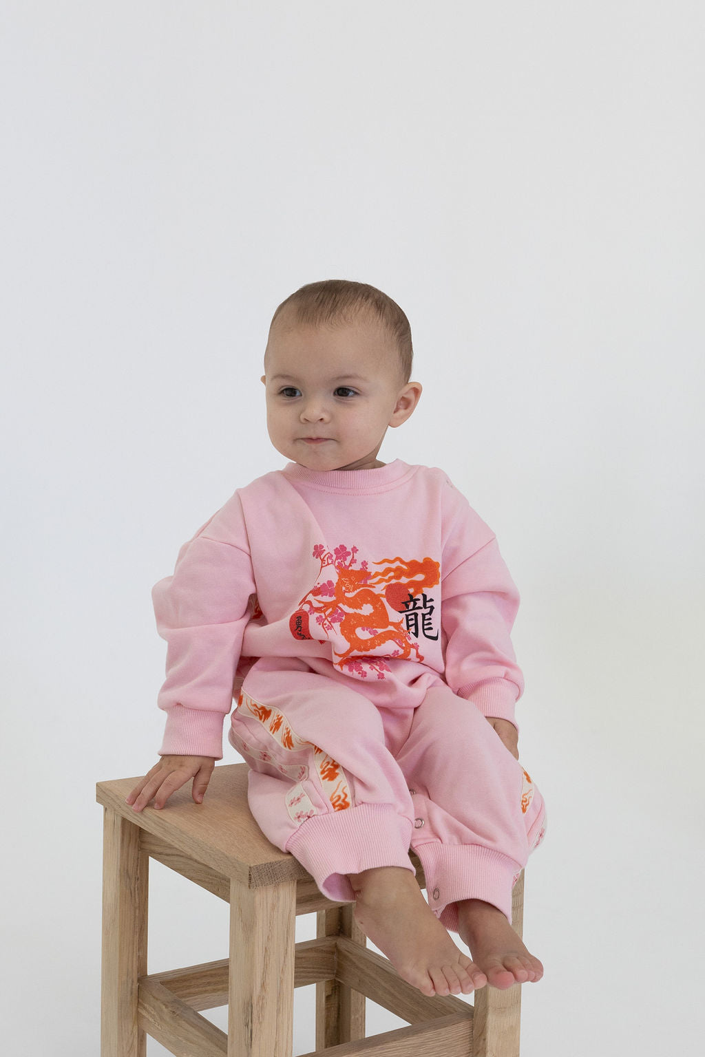 Pink romper, japanese prints, oversized, Mama matching