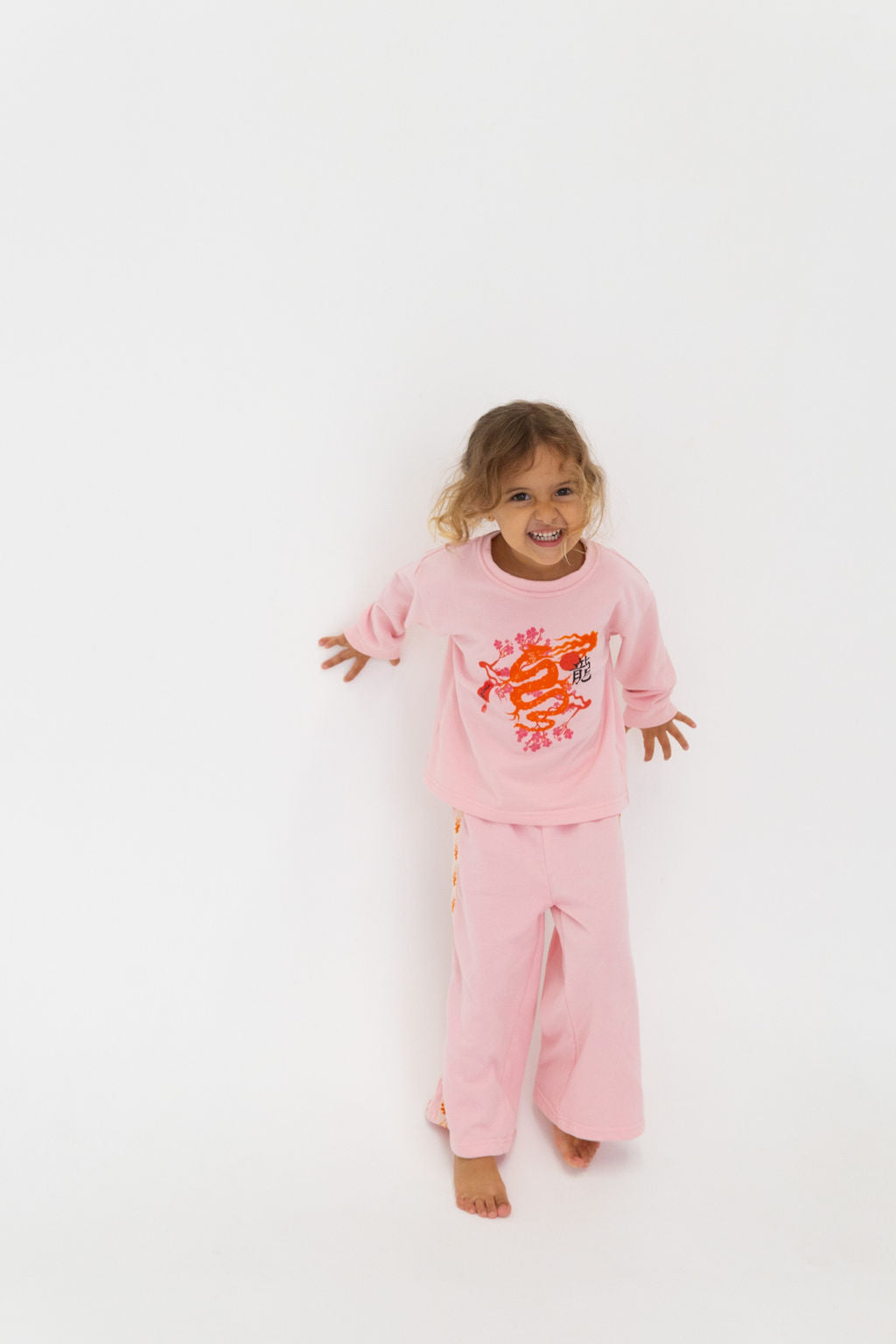 Pink lounge set, kids, Japanese designs, oversized,  mama and mini matching
